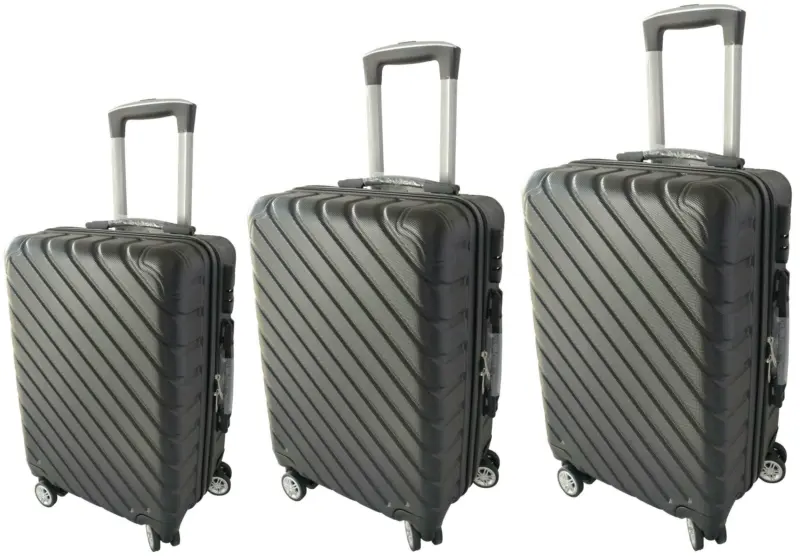 Reisekofferset Nizza in Schwarz, 3-teilig