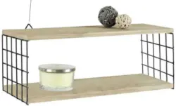 Wandregal in Naturfarben/Schwarz