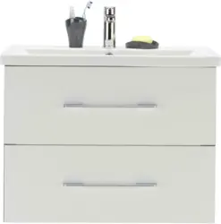 Waschtischkombi in Weiß/Dunkelgrau