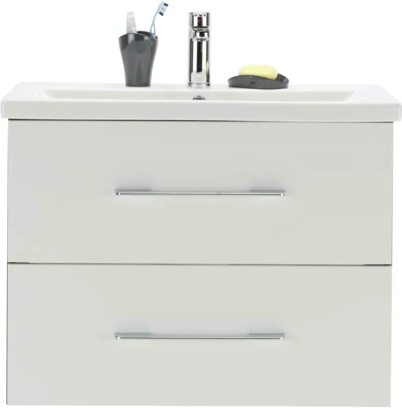 Waschtischkombi in Weiß/Dunkelgrau