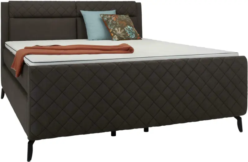 Boxspringbett in Dunkelgrau ca. 160x200cm