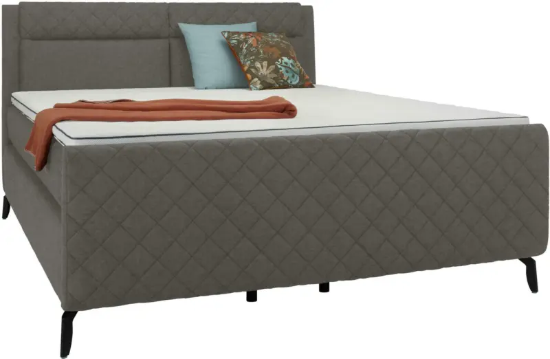 Boxspringbett in Greige ca. 160x200cm