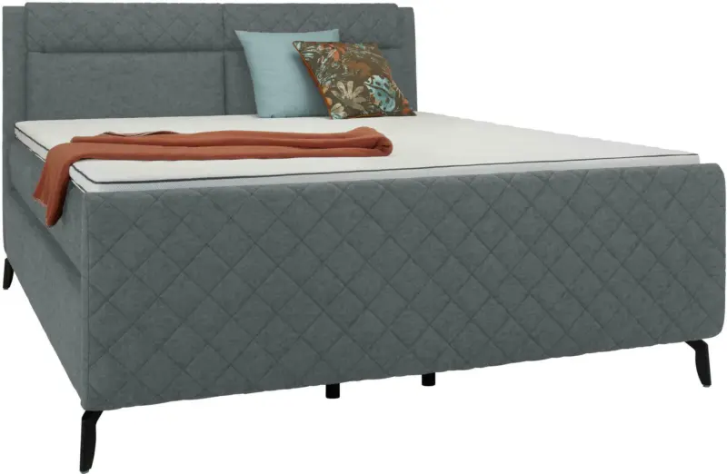 Boxspringbett in Grau ca. 160x200cm