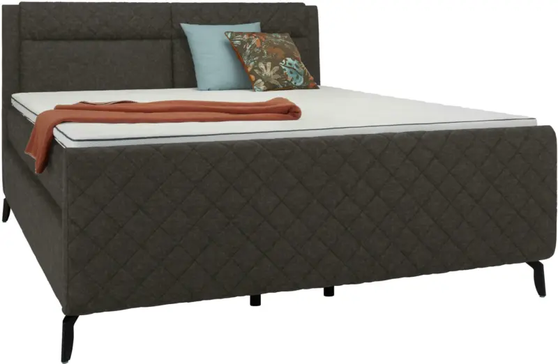 Boxspringbett in Taupe ca. 160x200cm
