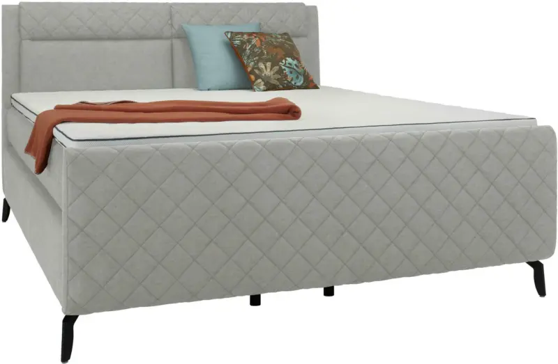 Boxspringbett in Silberfarben ca, 180x200cm