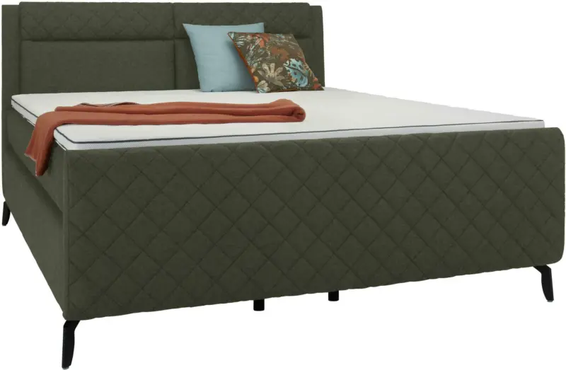 Boxspringbett in Grün ca. 160x200cm