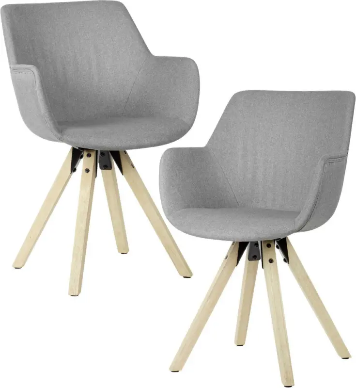 Armlehnstuhl - Set 'WL6.040' , 2-er Set , hellgrau