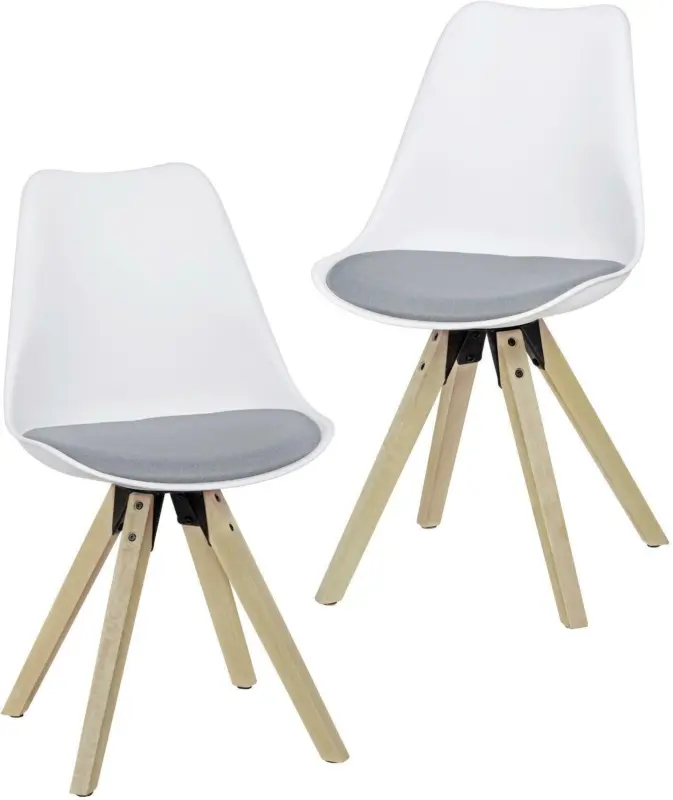 Stuhl-Set 'WL5.025' , 2 - er Set , weiss/grau