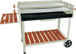 Grillwagen 'Calor' aus Metall/Holz, silber