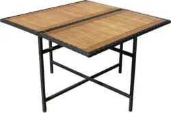 Gartentisch 'Faro' aus Eukalyptus, braun/schwarz