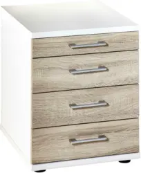 Container 'Serie 200', weiß/eichefarben