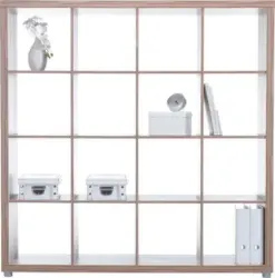 Raumteiler in Eichefarben mit 16 Fächer