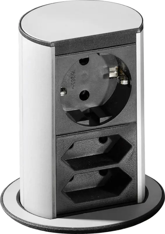 Steckdosenelement Elevator Edelstahlfarben