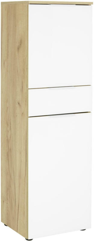 Midischrank in Weiß/Eichefarben