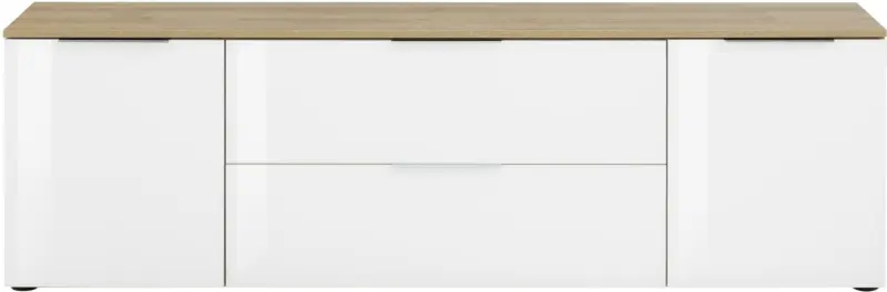 Lowboard in Weiß/Eichefarben