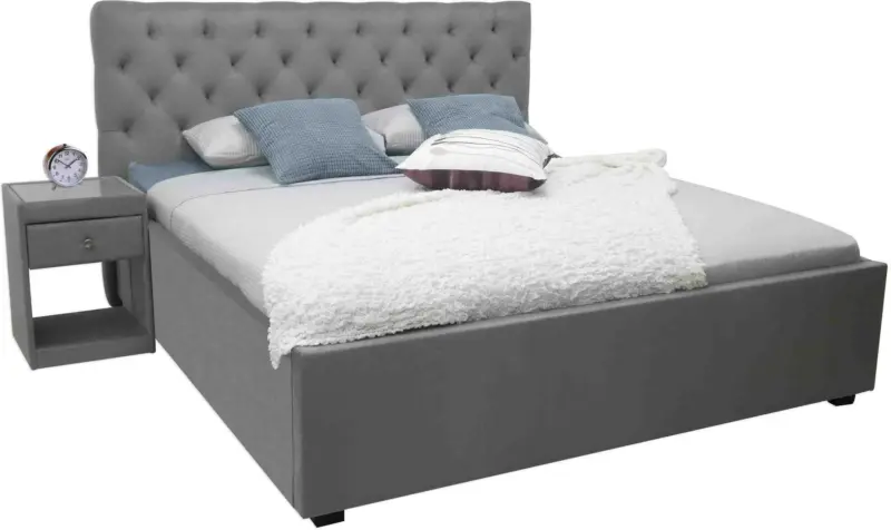 Polsterbett in Grau ca. 180x200cm