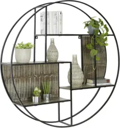 Wandregal aus Mangoholz/Metall