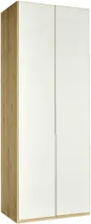 Drehtürenschrank in Weißglas