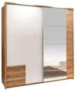 mömax Schwebetürenschrank in Eichefarben mit Spiegel