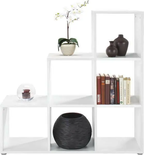 Regal in Weiß mit 6 Fächer