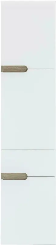 Hochschrank Weiß Hochglanz/Eichefarben