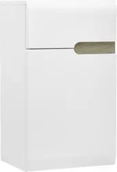 Unterschrank Weiß Hochglanz/Eichefarben