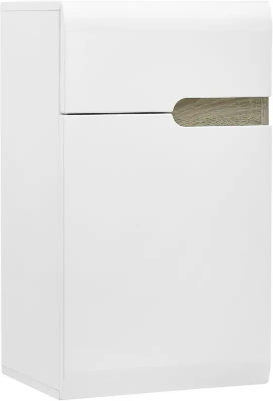 Unterschrank Weiß Hochglanz/Eichefarben