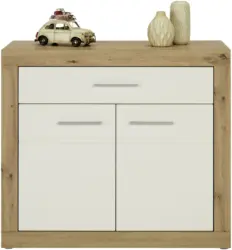 Kommode in Weiß/Eichefarben
