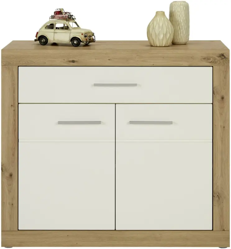 Kommode in Weiß/Eichefarben