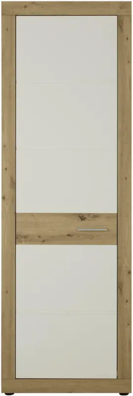 Garderobenschrank in Weiß/Eichefarben