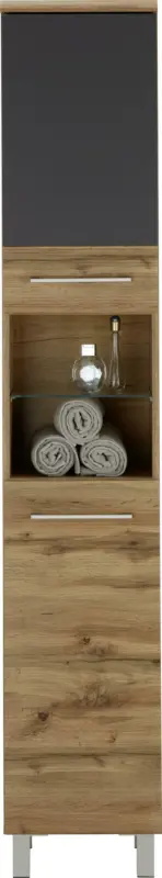 Hochschrank Eichefarben/Anthrazit