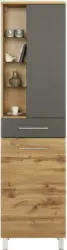 Hochschrank Anthrazit/Eichefarben