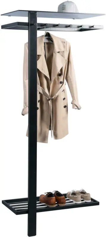 Garderobe aus Edelstahl in Schwarz