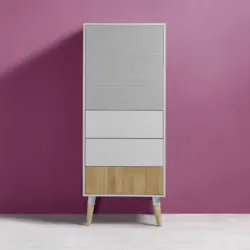 Kommode 'Evlyn', grau/kieferfarben