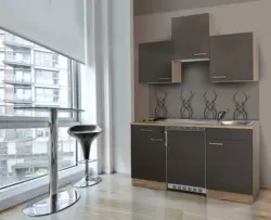 Minik&uuml;che 'ECONOMY 150' , grau, eiche