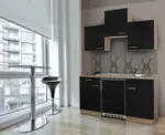 mömax Miniküche 'ECONOMY 150' , schwarz, eiche