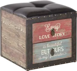 Hocker mit 2 Laden Retrostil