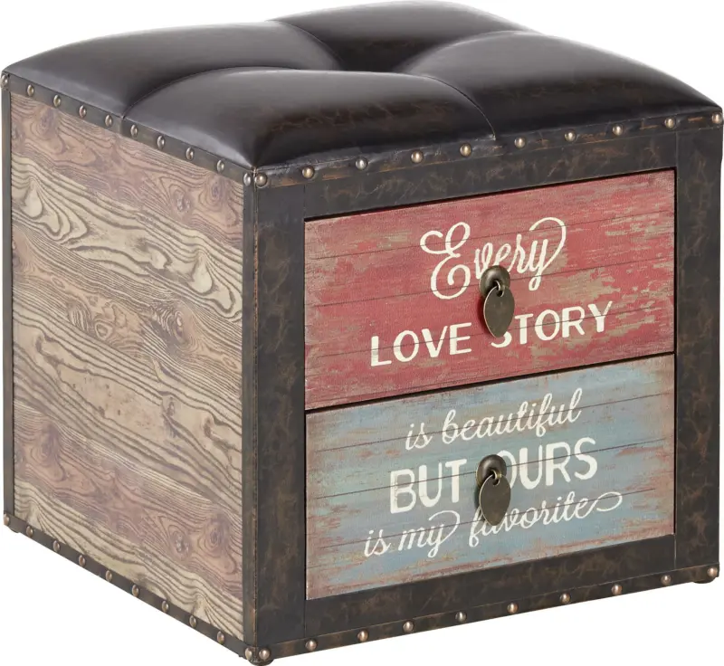 Hocker mit 2 Laden Retrostil