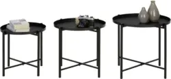 Beistelltischset in Schwarz, 3-teilig