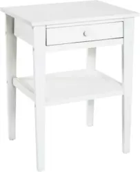 Nachtk&auml;stchen aus Paulownia in Wei&szlig;