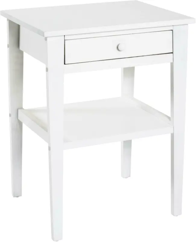 Nachtk&auml;stchen aus Paulownia in Wei&szlig;