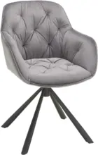 mömax Armlehnstuhl aus Samt in Grau