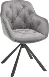 Armlehnstuhl aus Samt in Grau