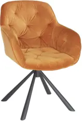 Armlehnstuhl aus Samt in Orange