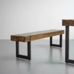 mömax Sitzbank 'Phil', aus Akazie, natur/schwarz