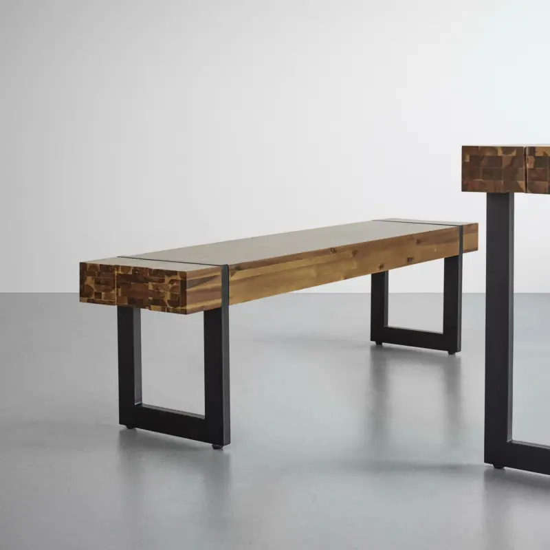 Sitzbank 'Phil', aus Akazie, natur/schwarz