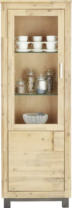Vitrine aus Akazie teilmassiv