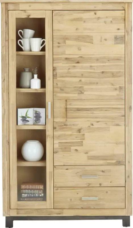 Vitrine in Akazienfarben Teilmassiv