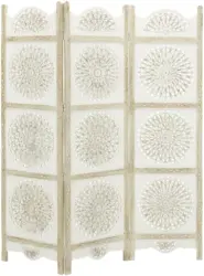 Paravent Braun/Wei&szlig;