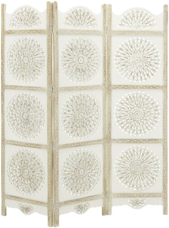 Paravent Braun/Wei&szlig;